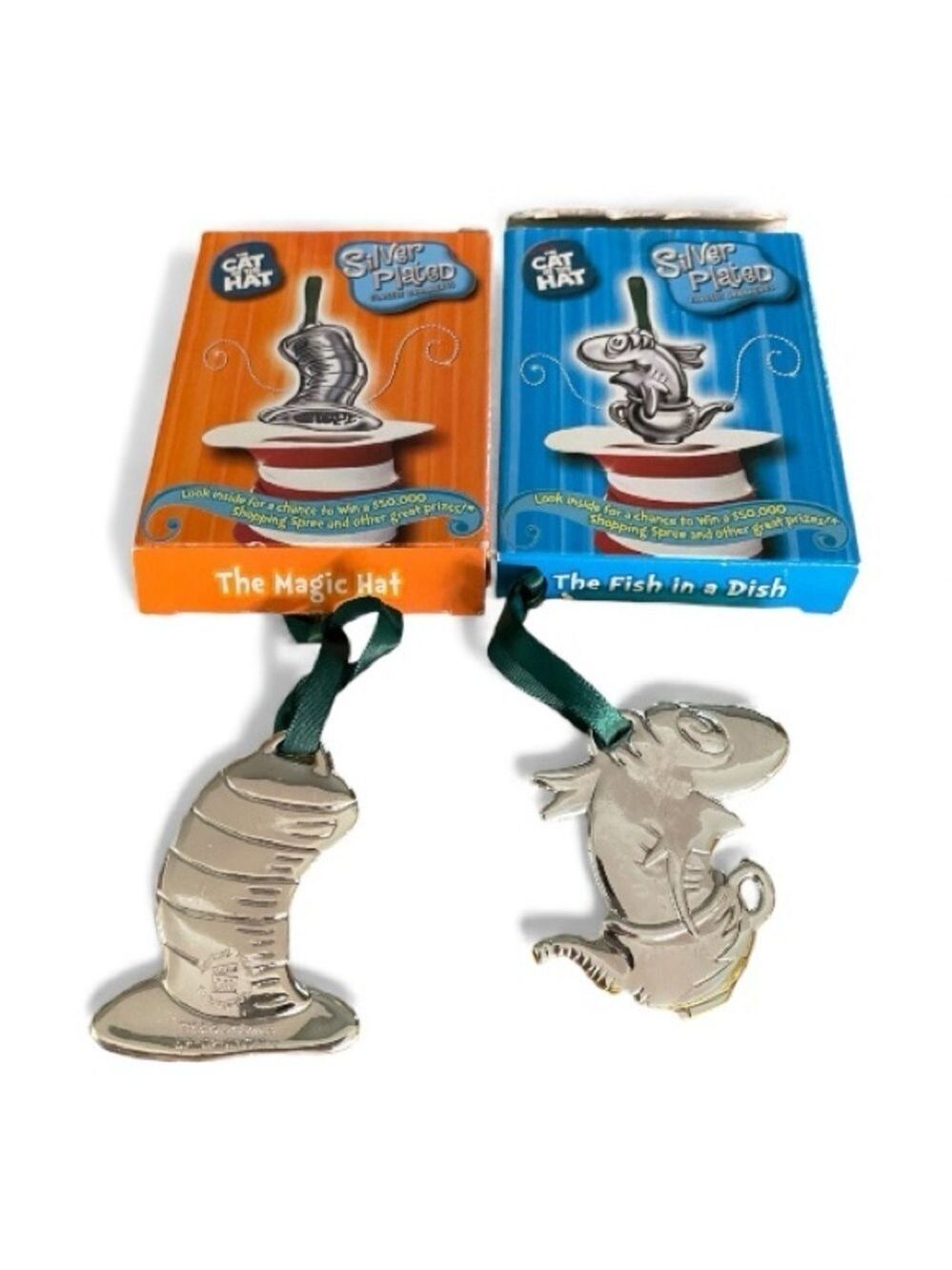 Vintage Dr. Seuss Silver-Plated Two OrnamentsThe Cat in the Hat
Iconic